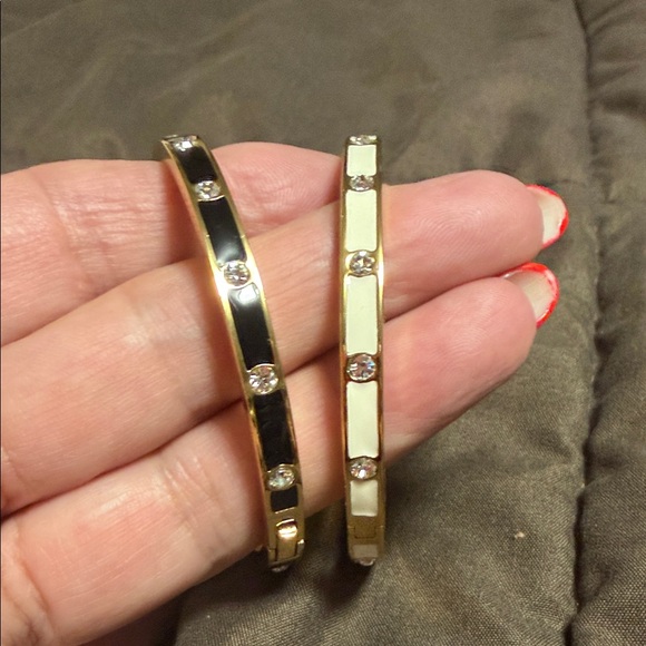kate spade Jewelry - Kate Spade Gold and Black/Cream and gold Crystal Bracelets